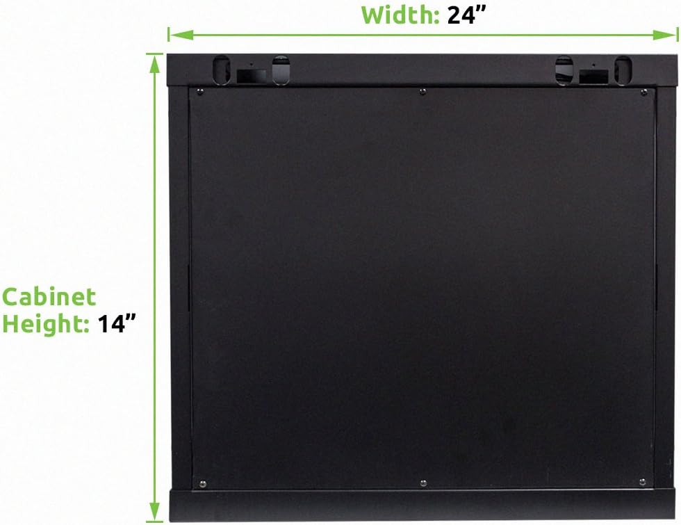 6U 19-Inch Server Network Rack with Locking Glass Door Black T8567