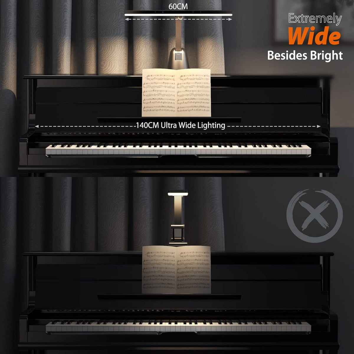 55'' 12W LED Dimmable Piano Lamp B8526