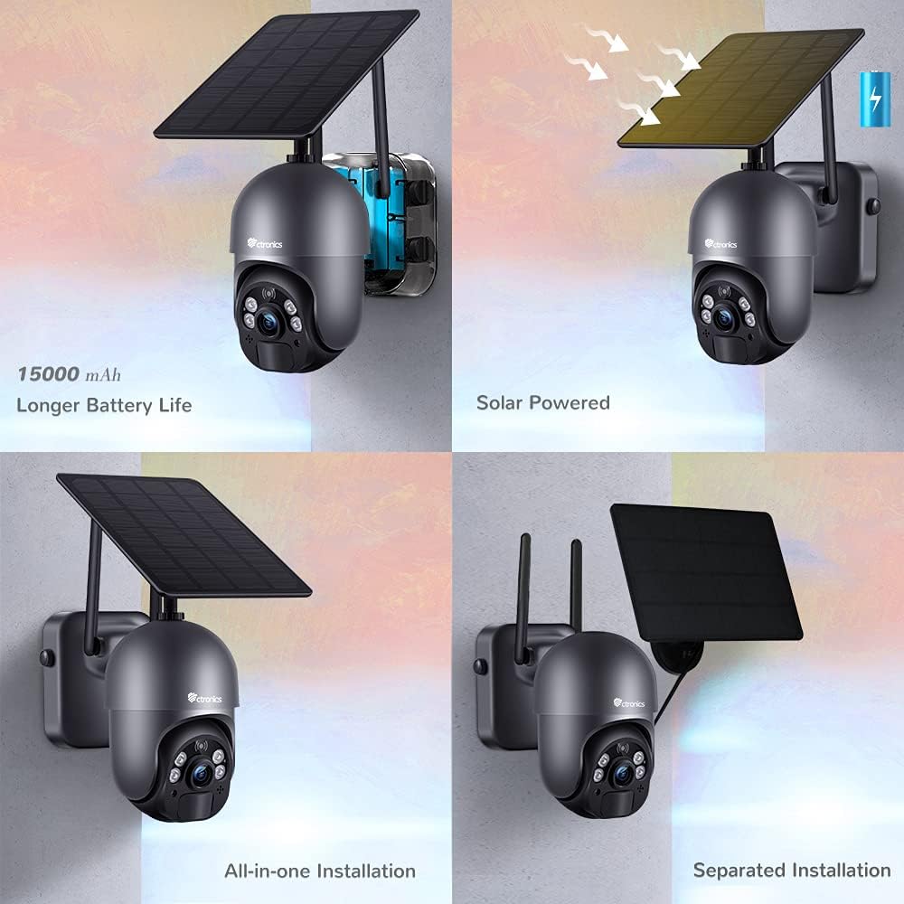 Solar PTZ Security Camera 1080P Color Night Vision S581