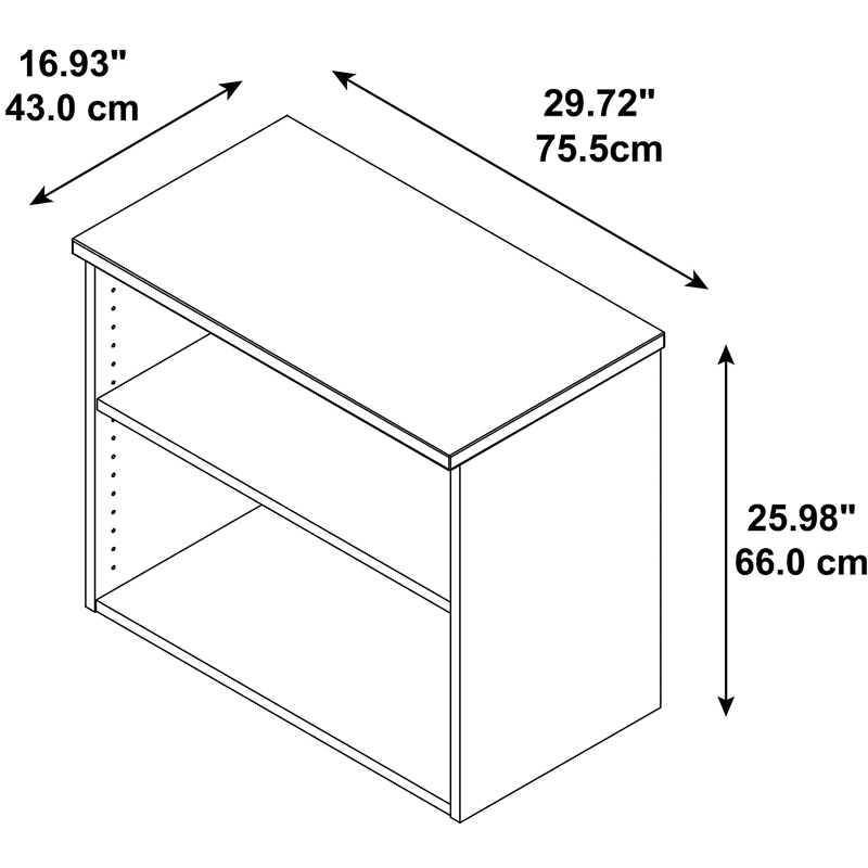 White 2 Shelf Bookcase E8026