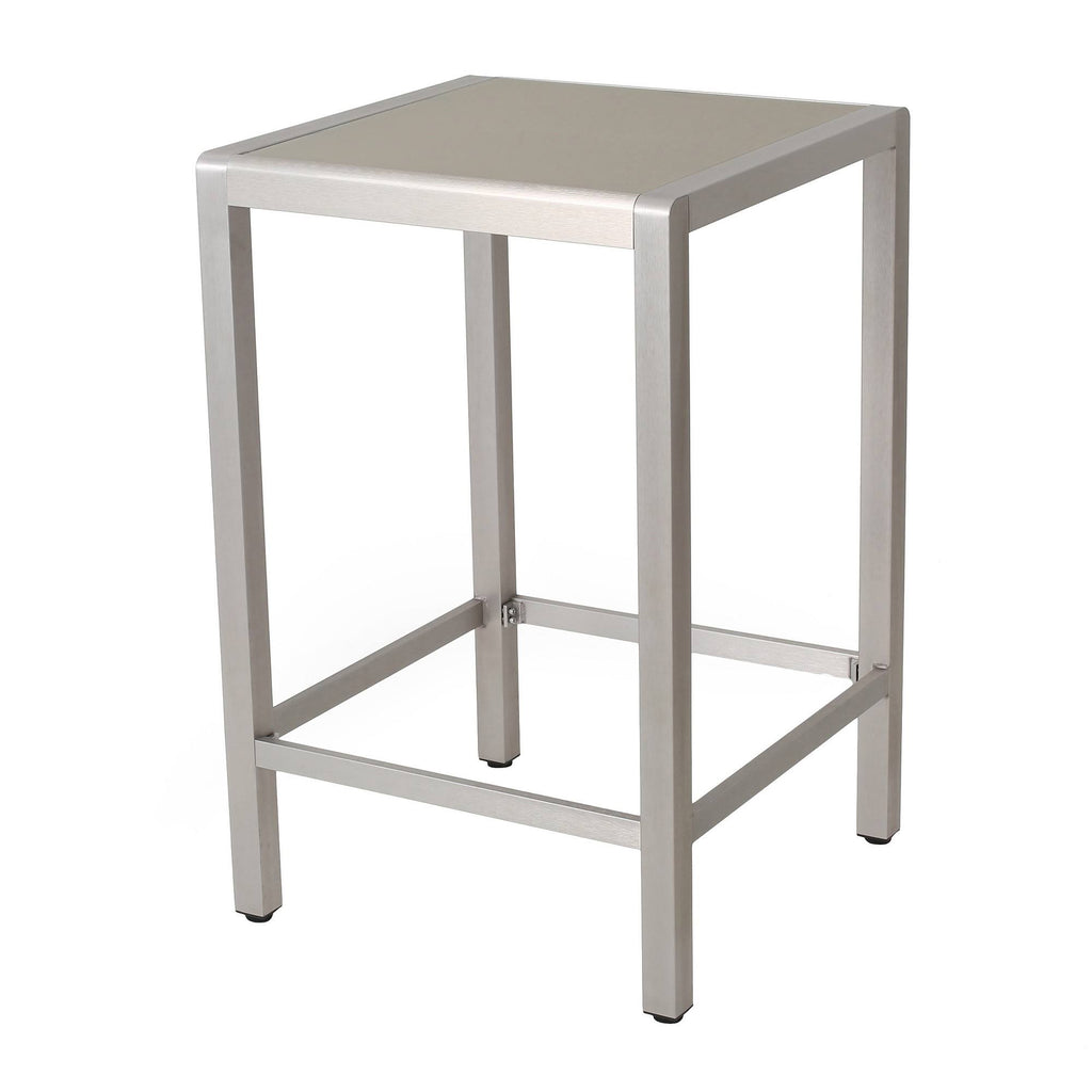 Square Aluminum Bar Table with Glass Top T320735