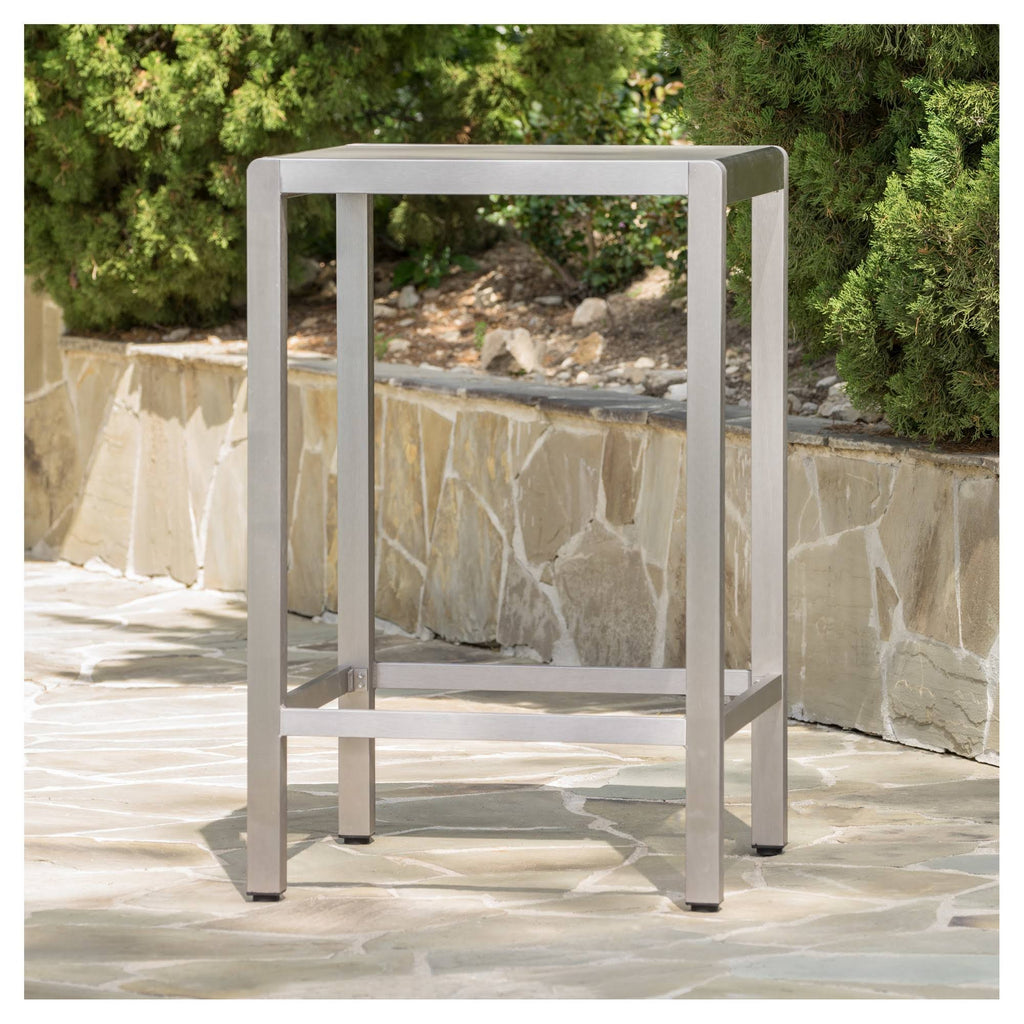 Square Aluminum Bar Table with Glass Top T320735