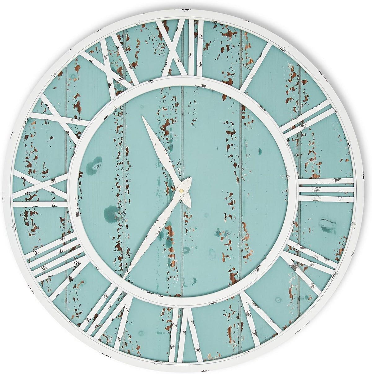 24 Inch White Metal Frame Roman Numerals Wall Clock Y97627