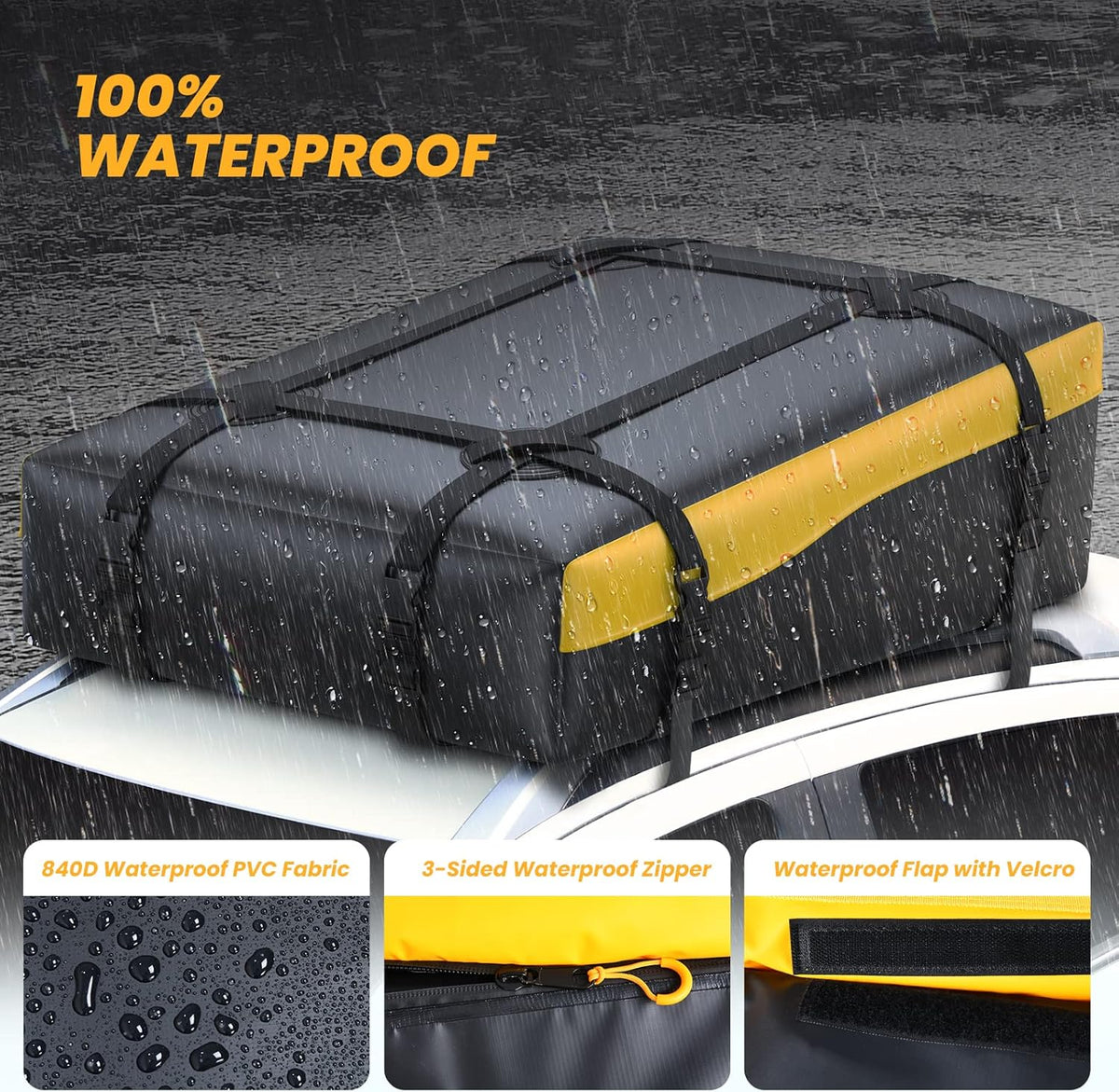 16 Cubic Ft Waterproof Car Rooftop Cargo Carrier L188047