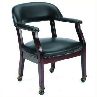 Black Guest Chair with Casters W515