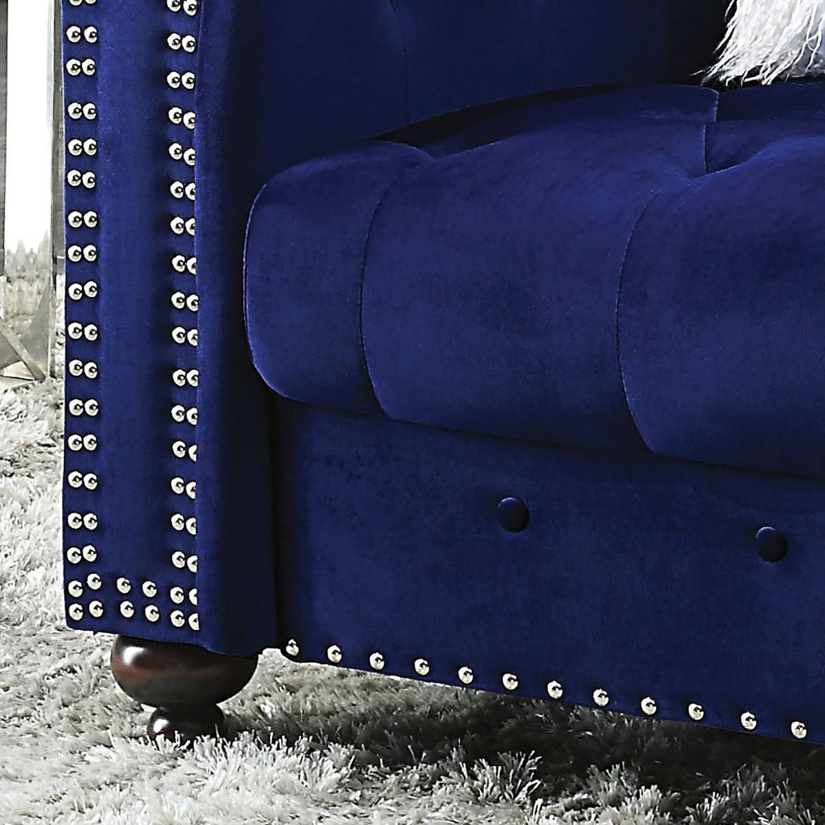 Grey Fabric Tufted Chair E527