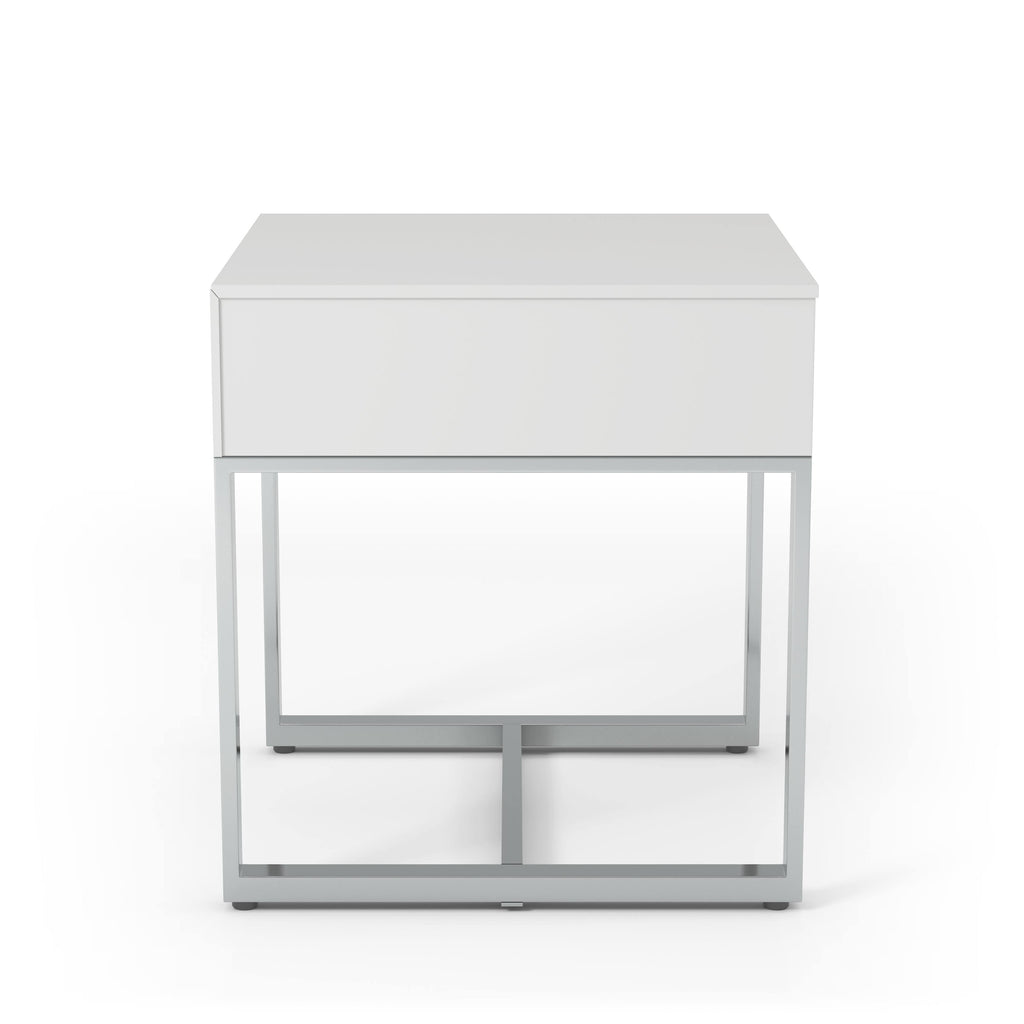 White Wood Rectangle End Table G517
