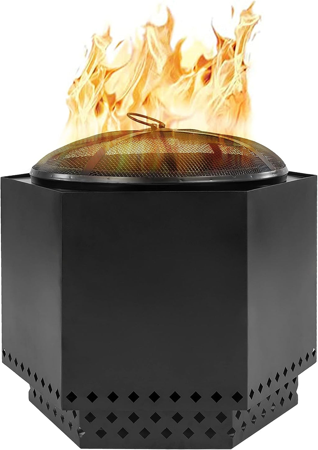 23.5 Inch Smokeless Wood Burning Fire Pit with Stand, Spark Screen, & Cover T49450