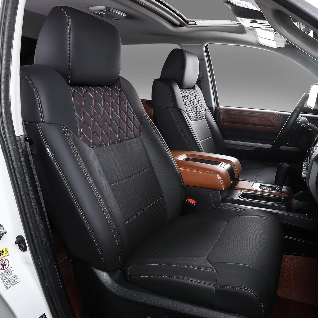 Black Red Full Set Car Seat Covers J8123