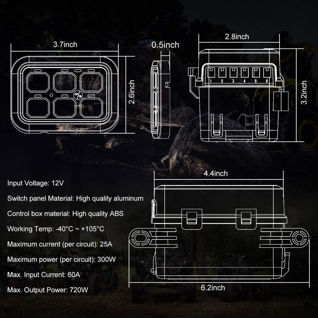 6 Gang Switch Panel with Harness Label Sticker X593695