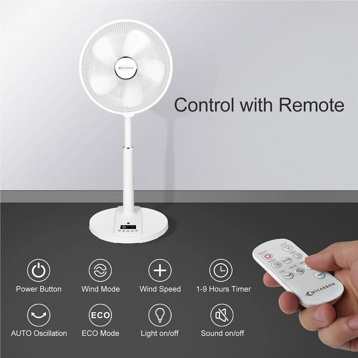 16” Oscillating Pedestal Fan with Remote A1458