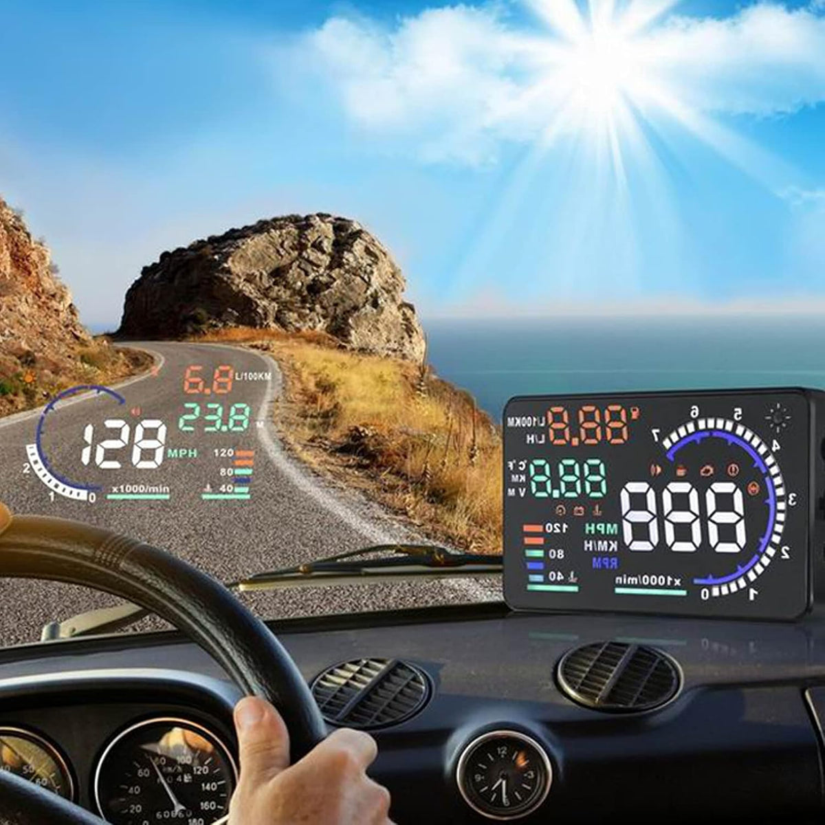 5.5 inches Multi Color Car HUD Windshield Screen Display M31054