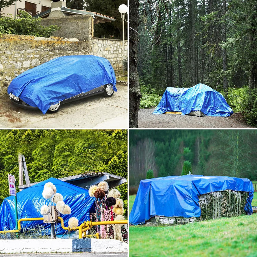 Blue 20x30 Heavy Duty Waterproof Poly Tarp with Metal Grommets I67862