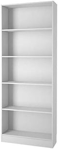 White 5 Shelf Contemporary Bookcase Z3203
