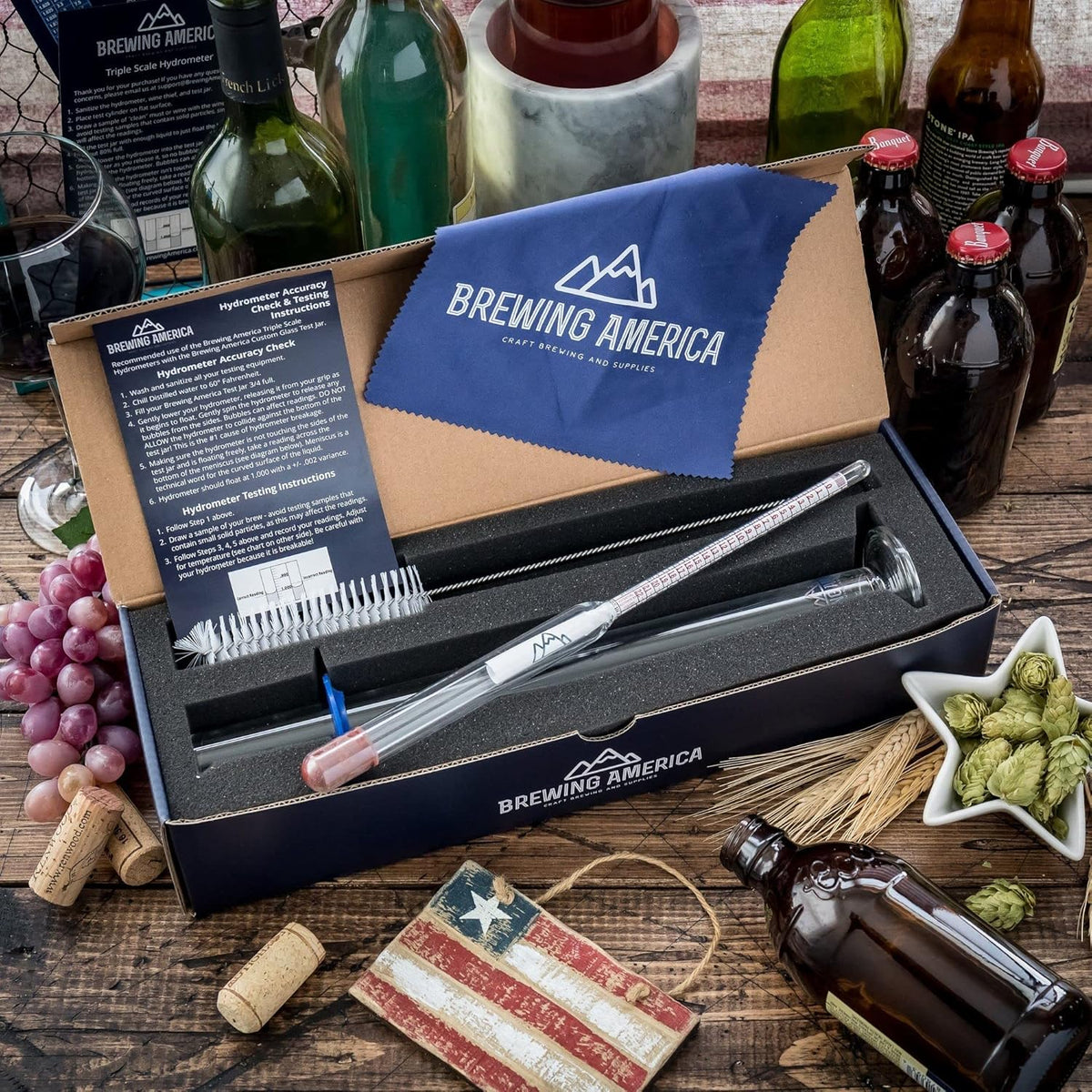 Borosilicate Glass Hydrometer Alcohol Tester Kit H613412