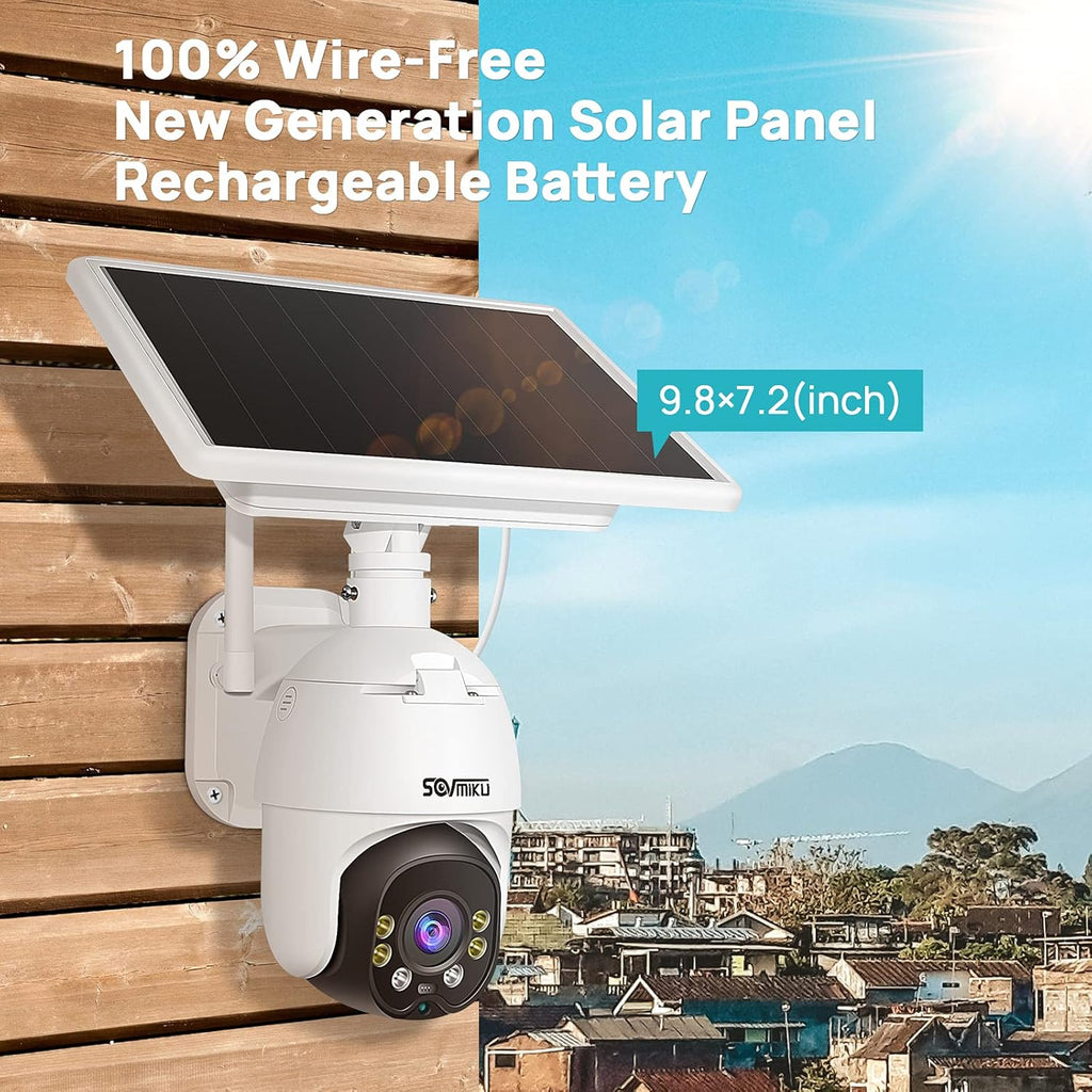 Wireless 1080P Solar Battery Powered WiFi Security Camera with 4X Digital Zoom R649