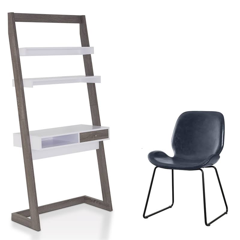 2-Piece Distressed Gray Home Office Set V505