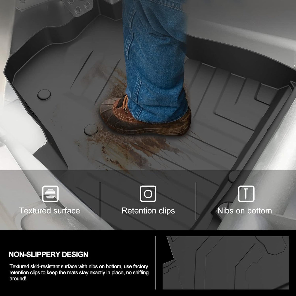 All Weather TPE Floor Mats Black S9078