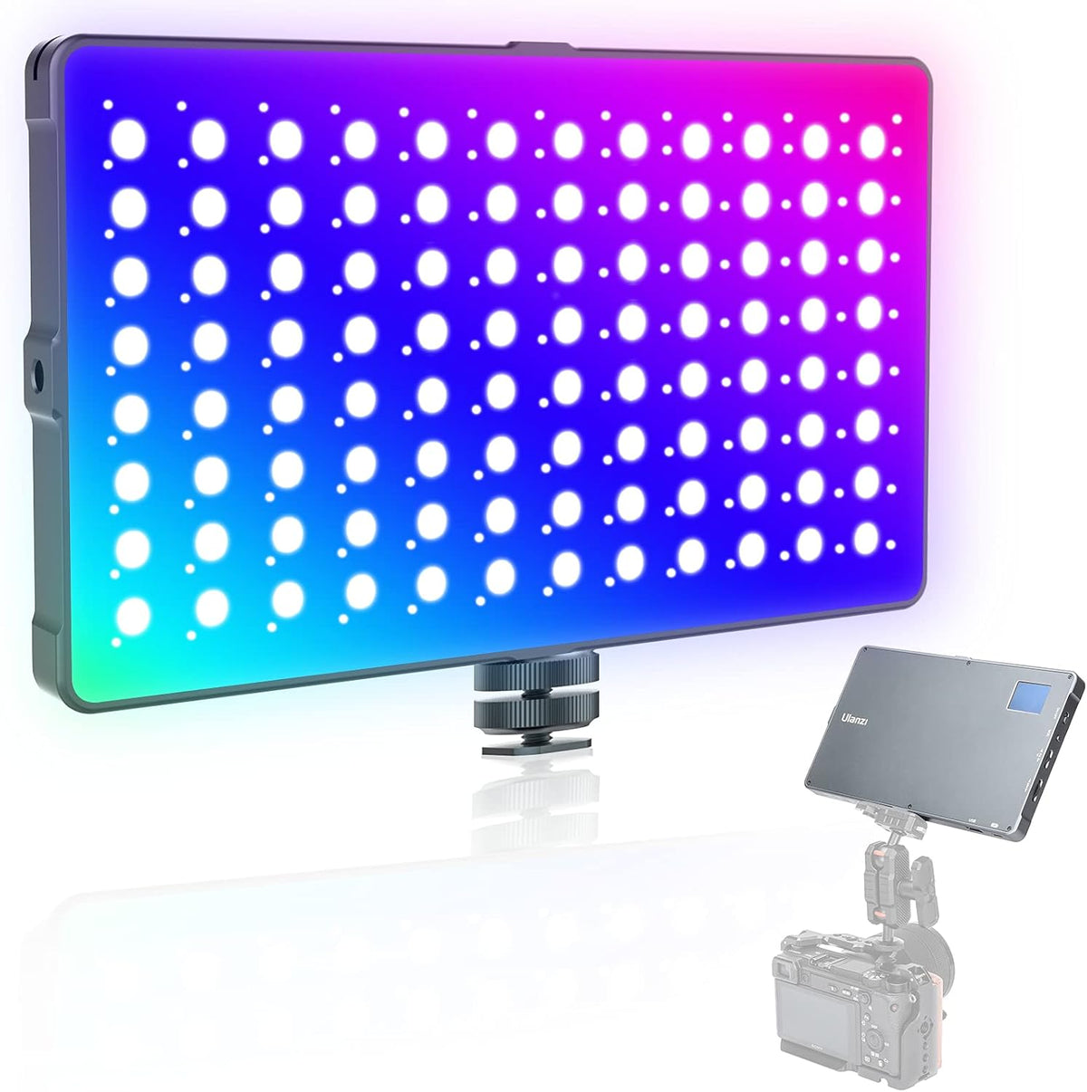 RGB Video Light, 18W 10000mAh Rechargeable LED Camera Light Q1024
