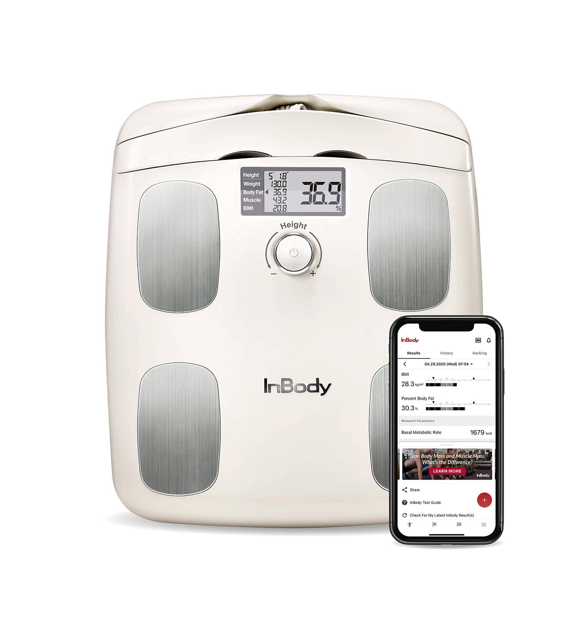 Beige Smart Full Body Composition Analyzer Scale W956372