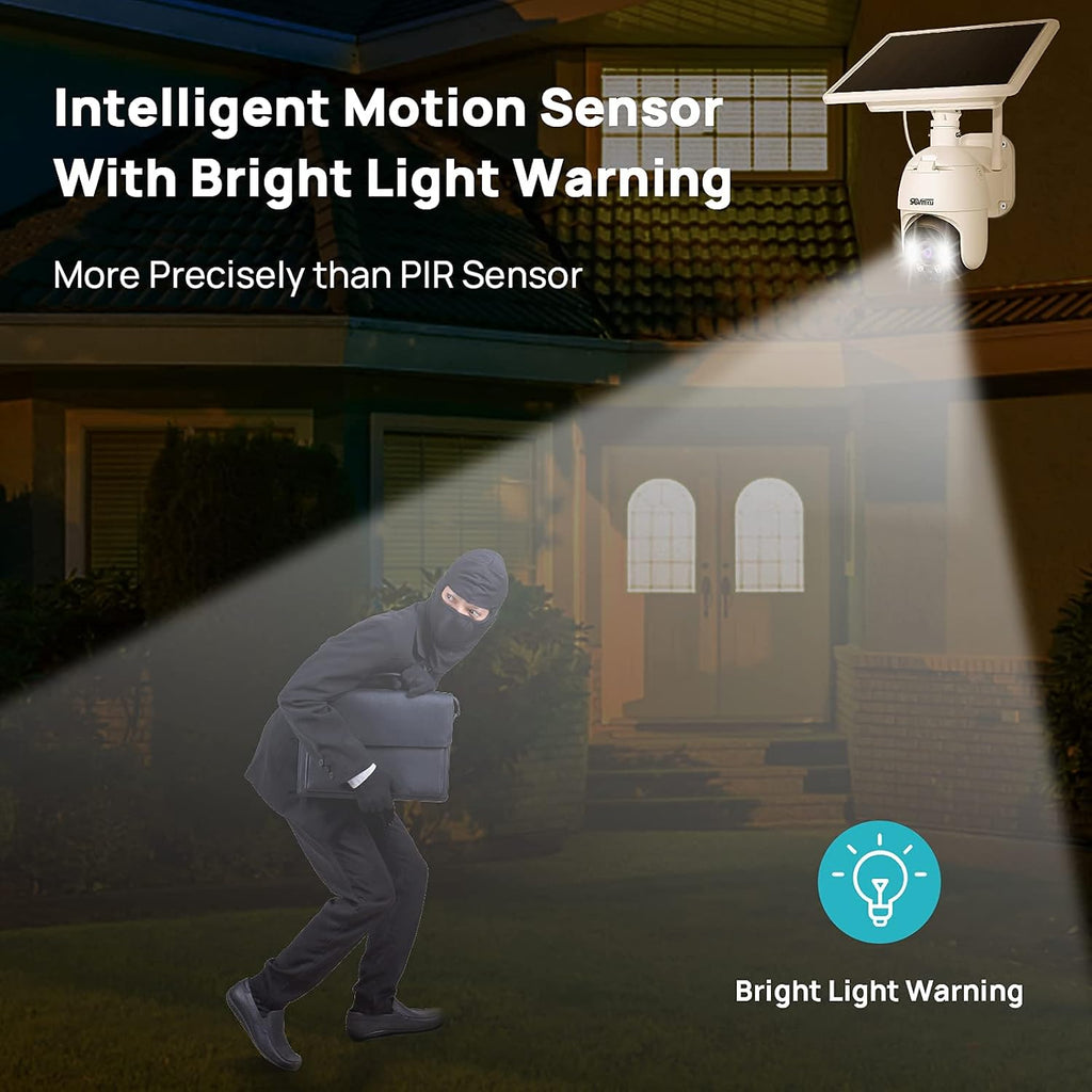 Wireless 1080P Solar Battery Powered WiFi Security Camera with 4X Digital Zoom R649