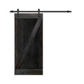 30 in. x 84 in. Charcoal Black Knotty Pine Wood Interior Sliding Barn Door O3019