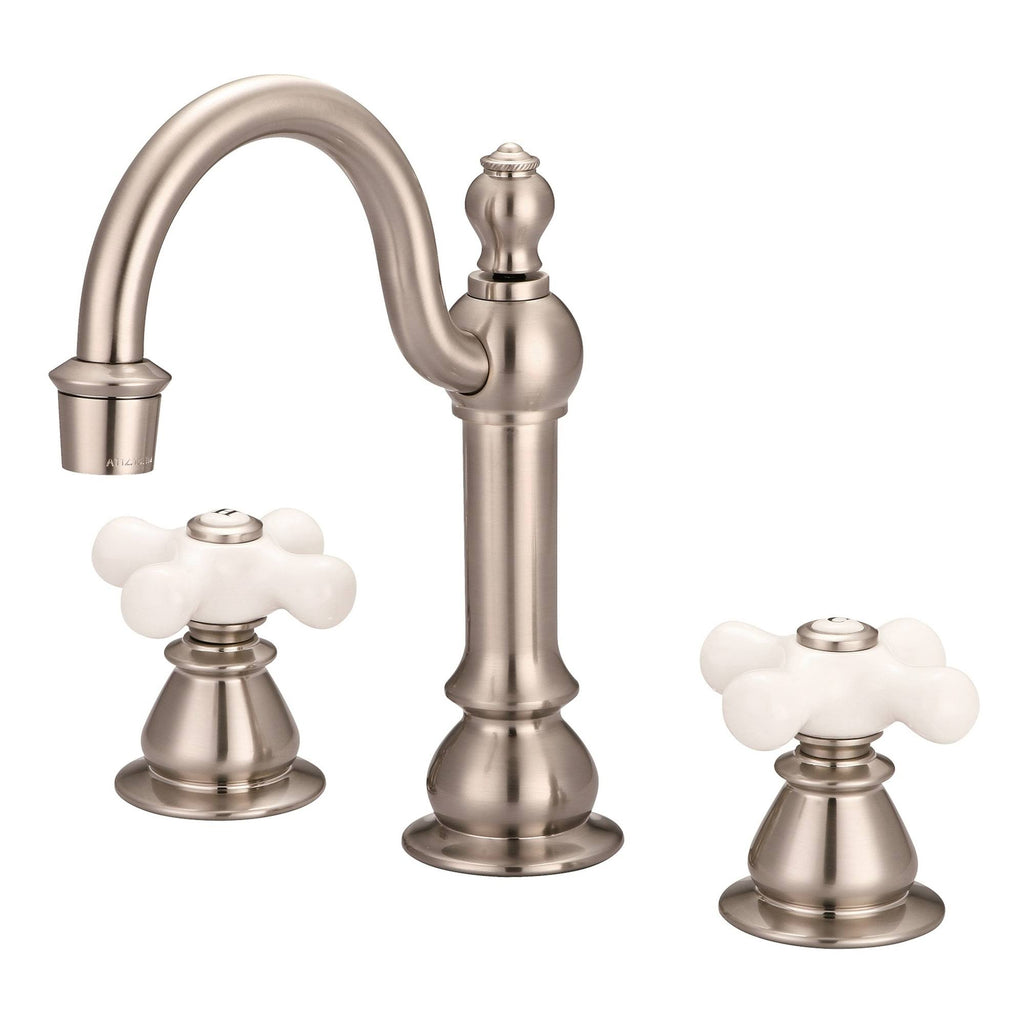 Brushed Nickel Widespread Lavatory Faucets with Pop-Up Drain D347364