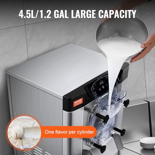 Commercial Ice Cream Machine 1400W 20/5.3 Gph Hard Serve with LED Display V506194