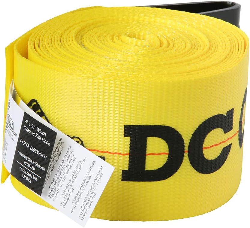 10 Winch Straps, 4 x30' Flatbed Trailer Tie Downs with Flat Hooks M361