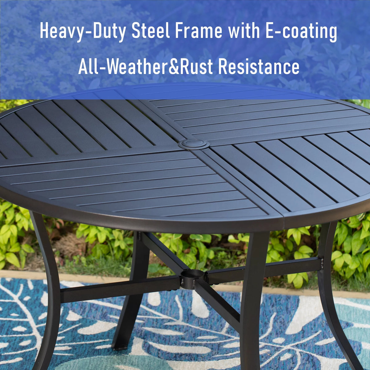 5-Piece Outdoor Patio Dining Set with Swivel Chairs & Round Table K741