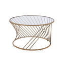 Contemporary Coffee Table with Metal Base and Glass Top M53609