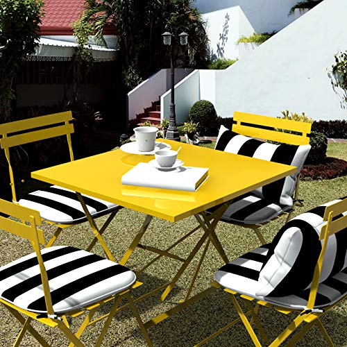 Patio Seat Cushions D16 x W17 Inches All Weather Set of 2 Grey Textured V851