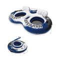 Inflatable 2 Person Pool Tube Float & Beverage Cooler Holder Q26234