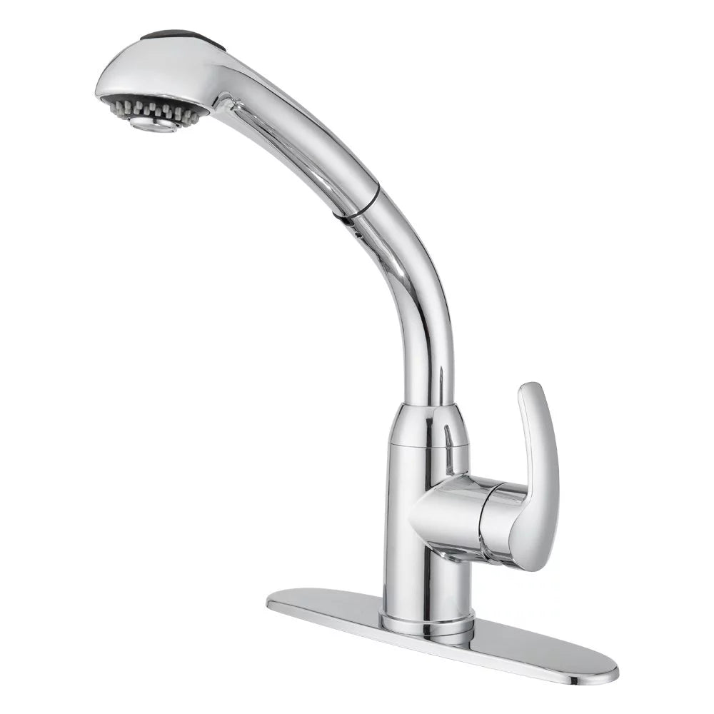 Chrome Single Hole Pull-Out Kitchen Faucet H3452