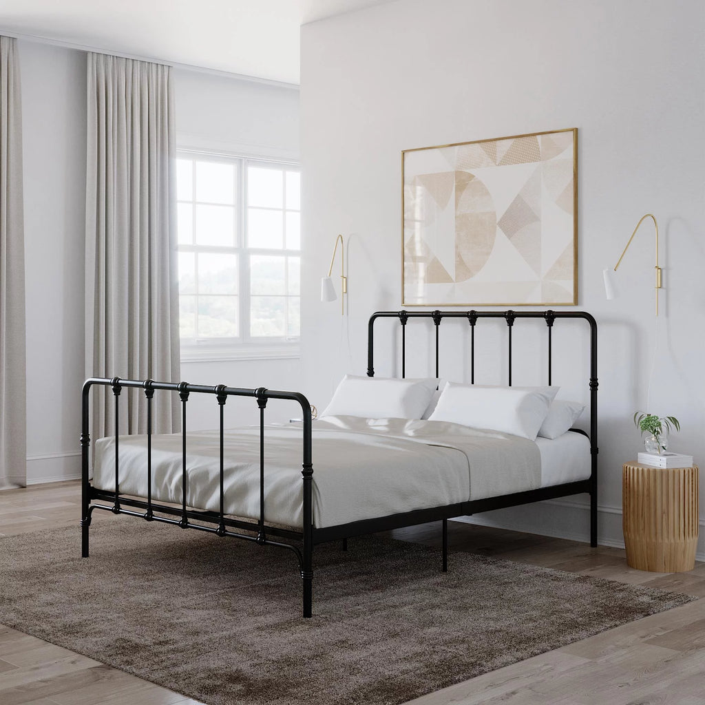 King Gray Metal Bed Z663