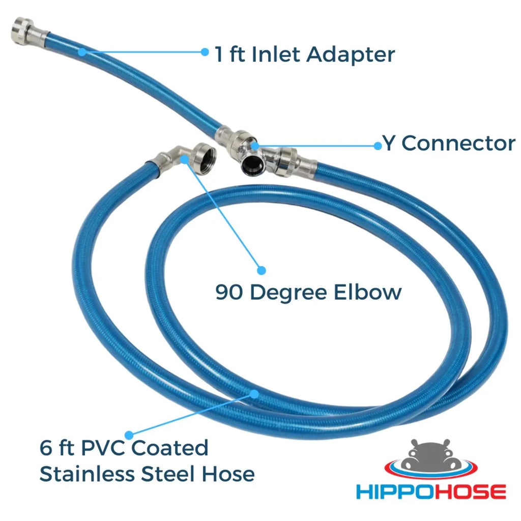 6 ft Stainless Steel Braided Steam Dryer Hose Kit with Y Connector Y5159