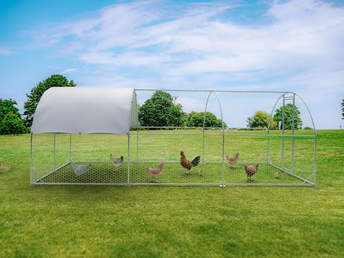 Large Walk-in Metal Chicken Coop with Waterproof Cover C131260