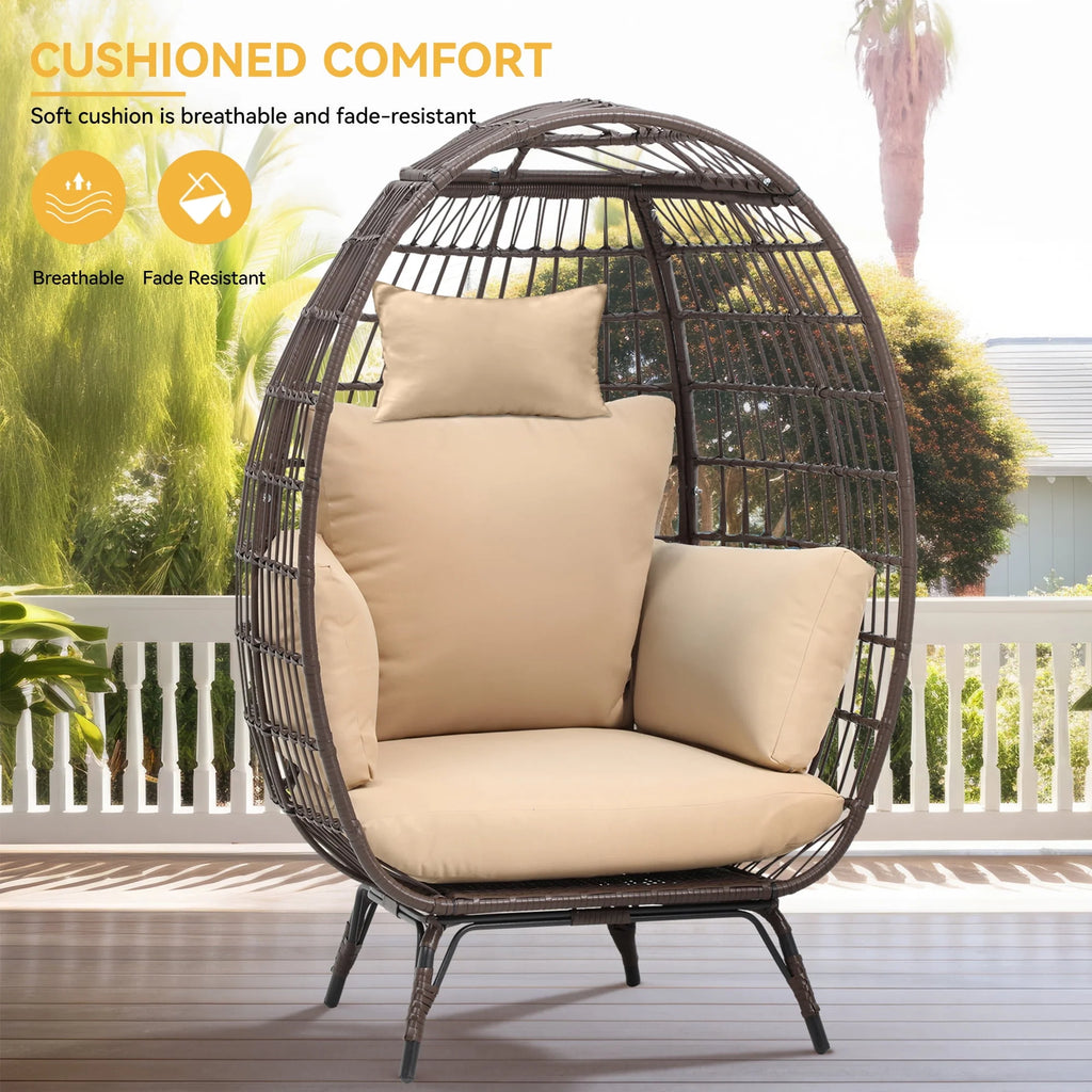 Egg Chair with Cushion Wicker PE Rattan B431868
