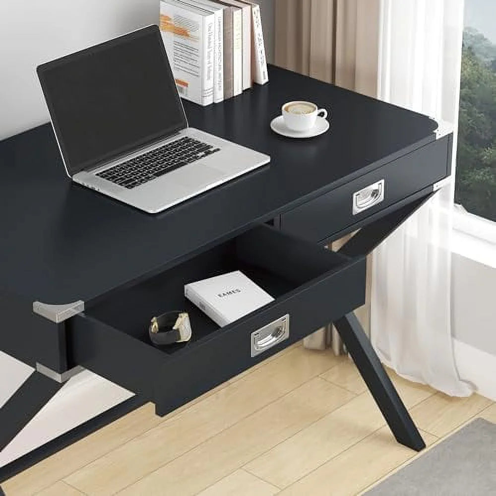 Small Computer Desk with Drawer 42" White M38210