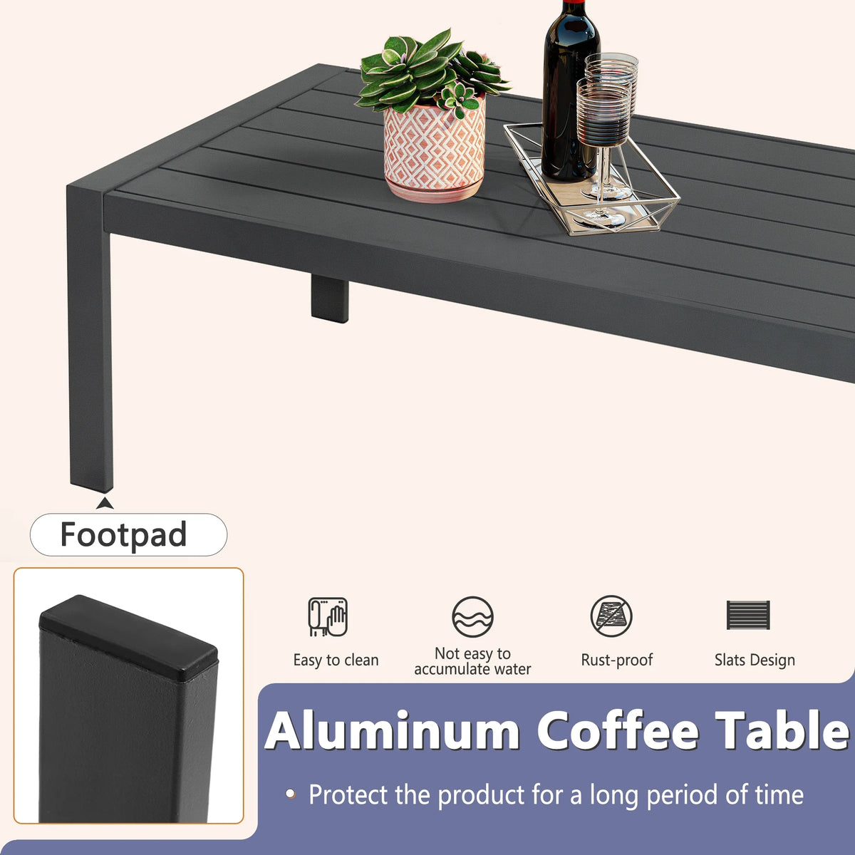 Cast Aluminum 4 Pieces Patio Furniture Set M1301