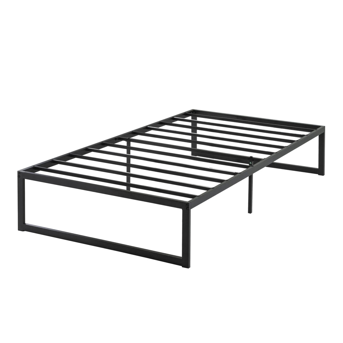 14" Metal Platform Bed Frame with Steel Slat Support, Twin Q78836