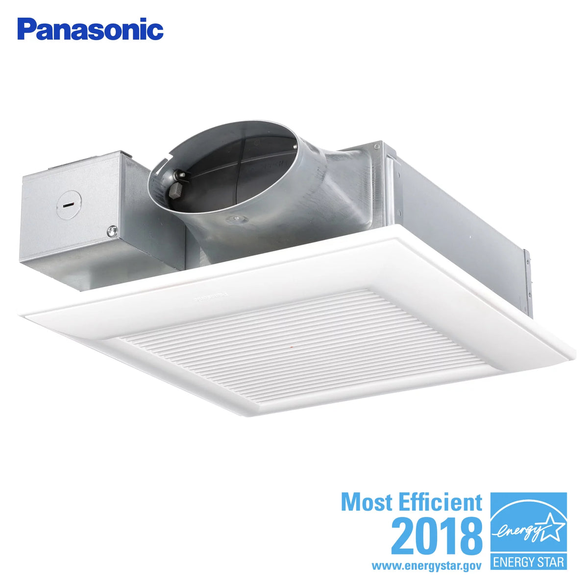 White Ceiling or Wall Exhaust Fan with Condensation Sensor S618296