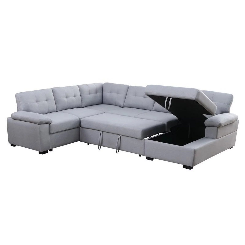 5-Seat Fabric Sleeper Sectional Sofa with Storage Z369
