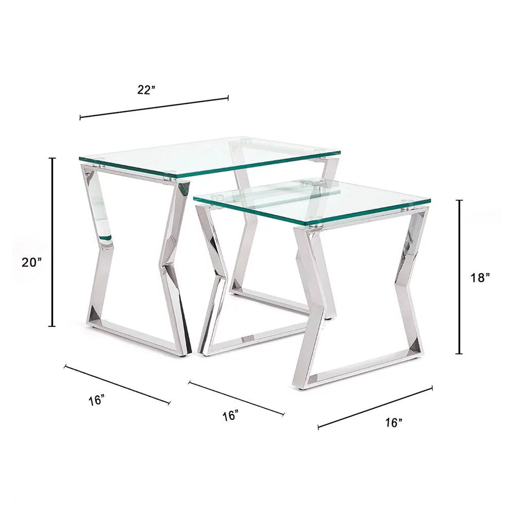 Silver Nesting End Table Set of 2 I316740