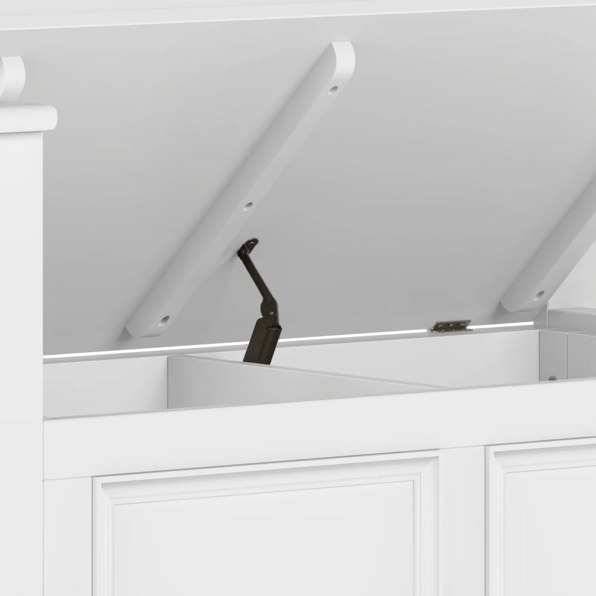 White Solid Wood 36 Inch Storage Bench T150
