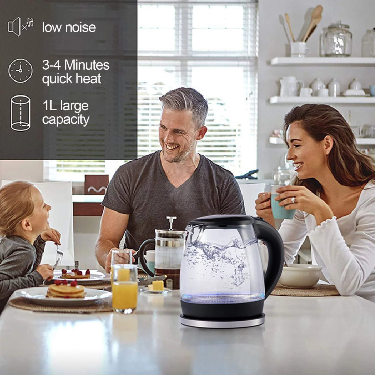 1000W High Borosilicate Glass Electric Kettle U876126