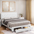 Queen Size Black PU Leather Upholstered Platform Bed Frame F301