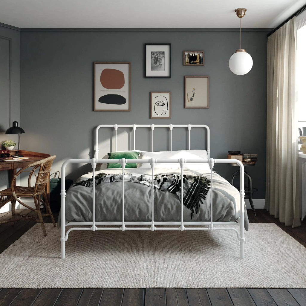 King Gray Metal Bed Z663
