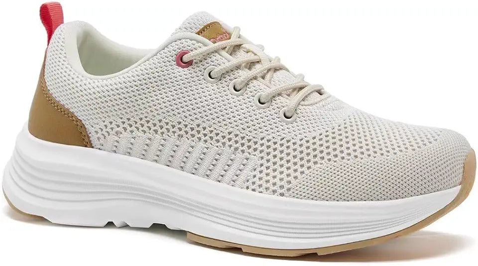 Beige Size 8.5 Cushioned Arch Support Walking Shoes N2749