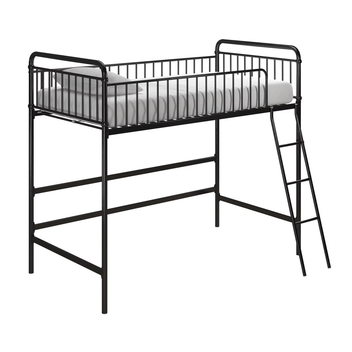 Black Twin Metal Loft Bed S73242